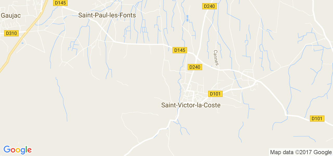 map de la ville de Saint-Victor-la-Coste