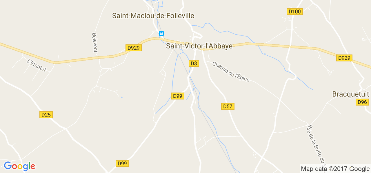 map de la ville de Saint-Victor-l'Abbaye