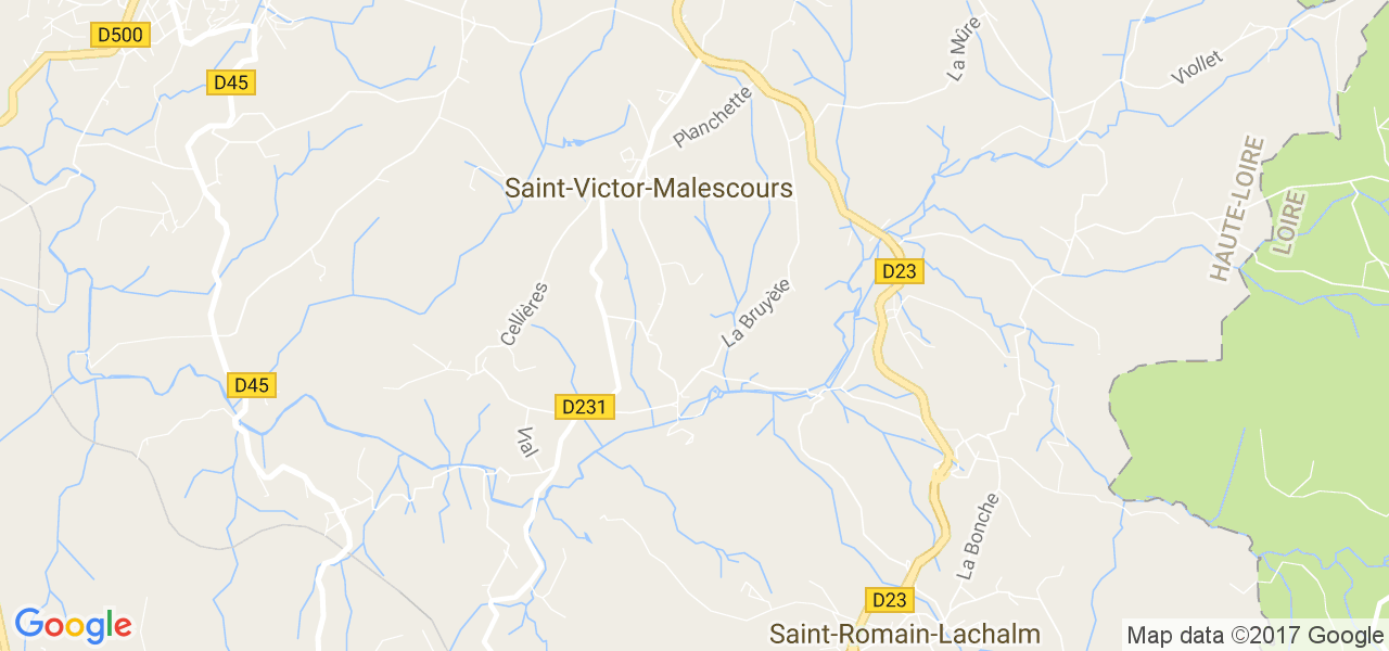 map de la ville de Saint-Victor-Malescours