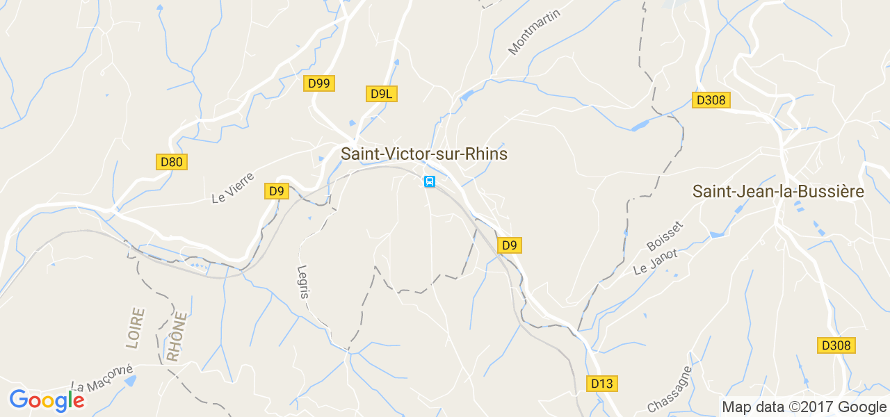 map de la ville de Saint-Victor-sur-Rhins