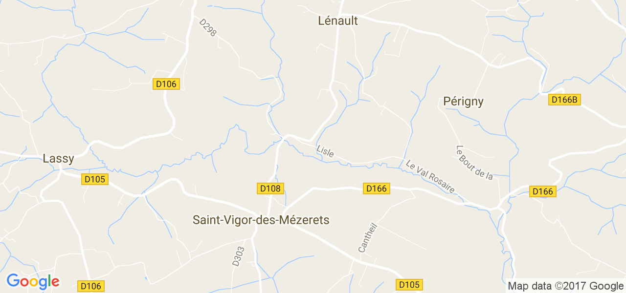 map de la ville de Saint-Vigor-des-Mézerets