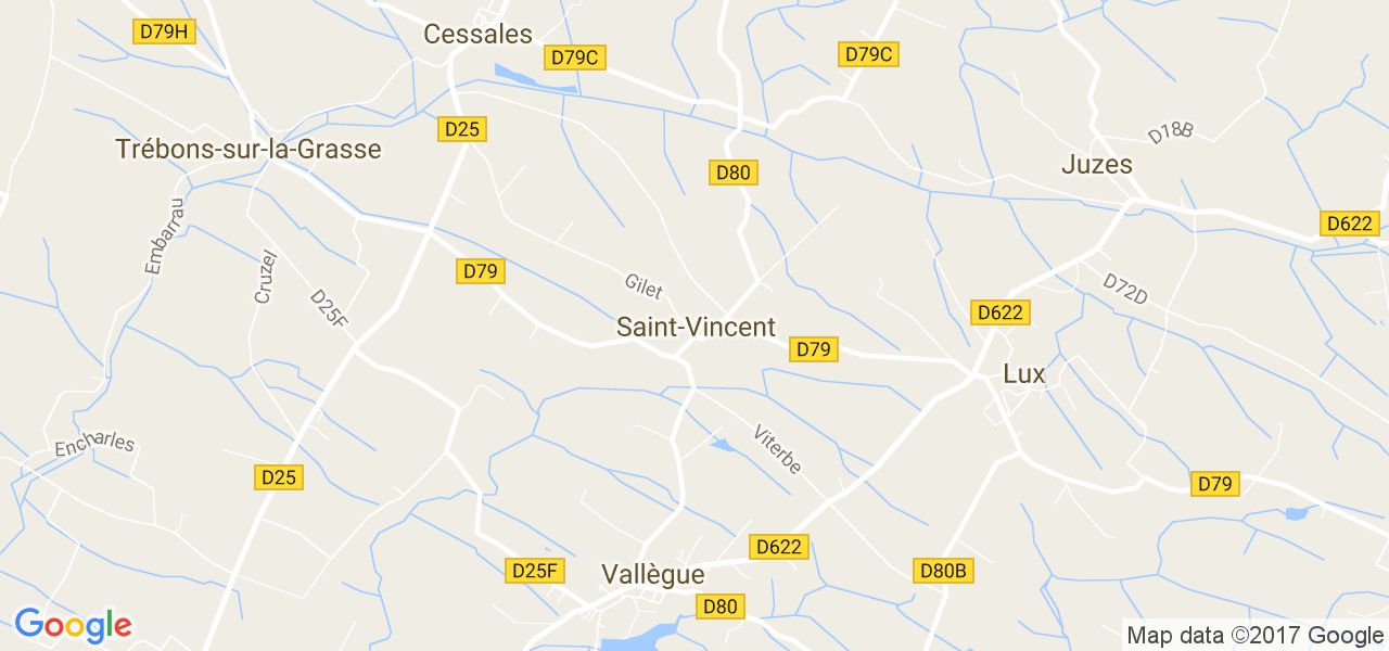 map de la ville de Saint-Vincent