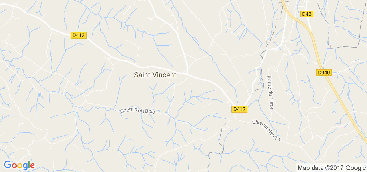 map de la ville de Saint-Vincent