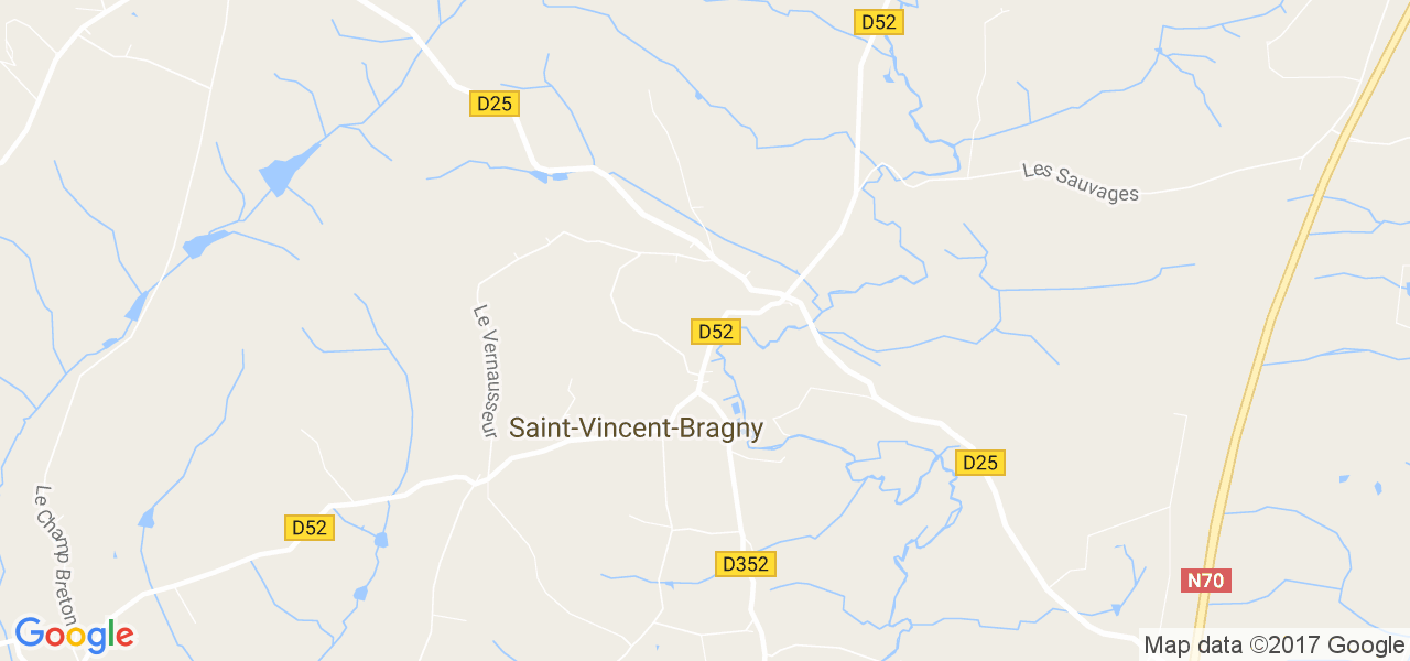 map de la ville de Saint-Vincent-Bragny