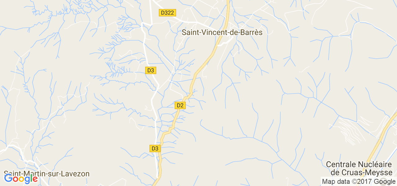 map de la ville de Saint-Vincent-de-Barrès