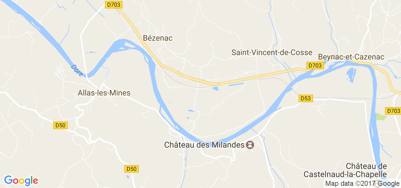 map de la ville de Saint-Vincent-de-Cosse