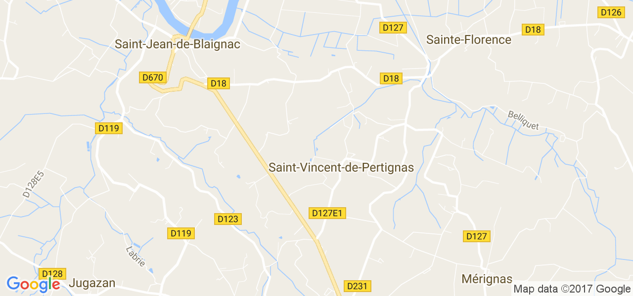 map de la ville de Saint-Vincent-de-Pertignas