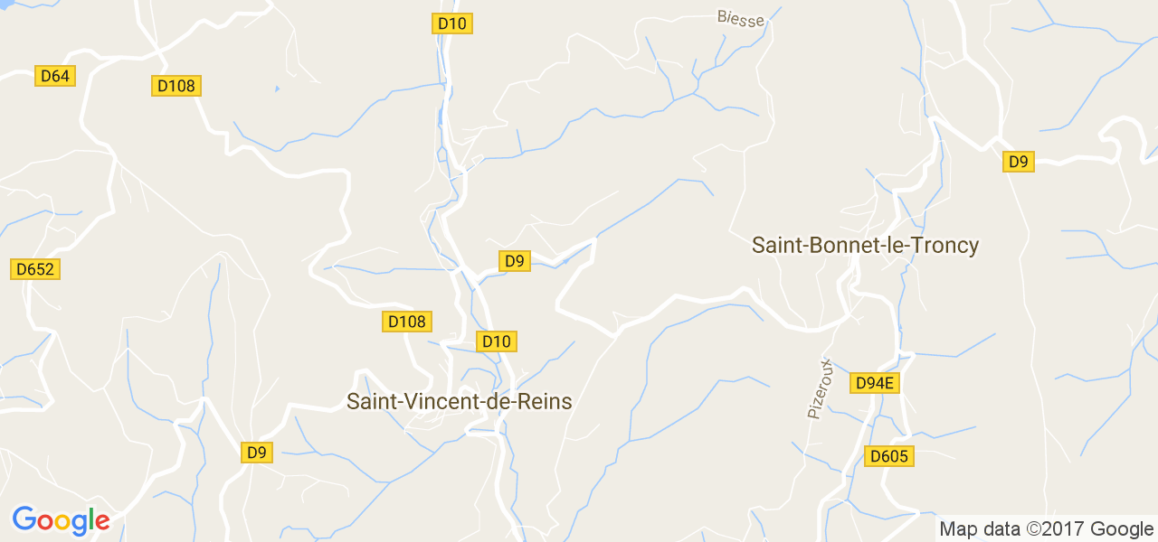 map de la ville de Saint-Vincent-de-Reins