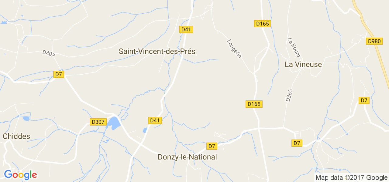 map de la ville de Saint-Vincent-des-Prés