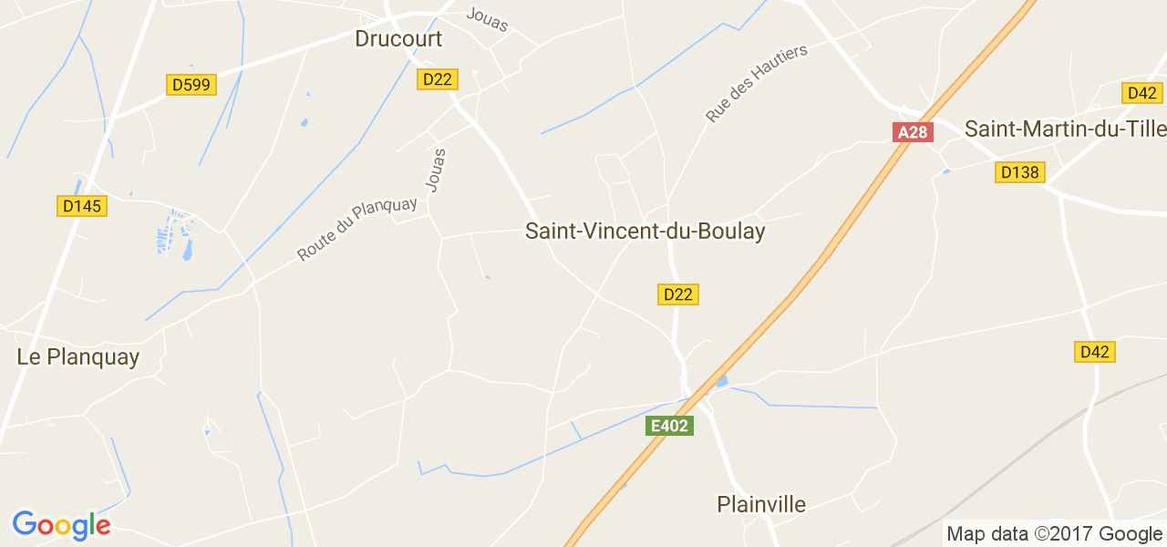 map de la ville de Saint-Vincent-du-Boulay