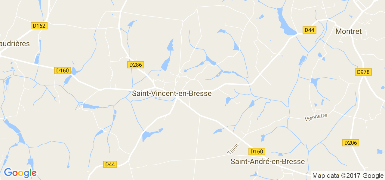 map de la ville de Saint-Vincent-en-Bresse