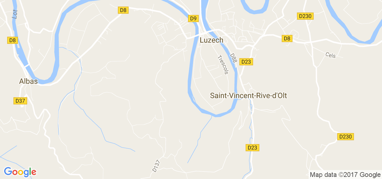 map de la ville de Saint-Vincent-Rive-d'Olt