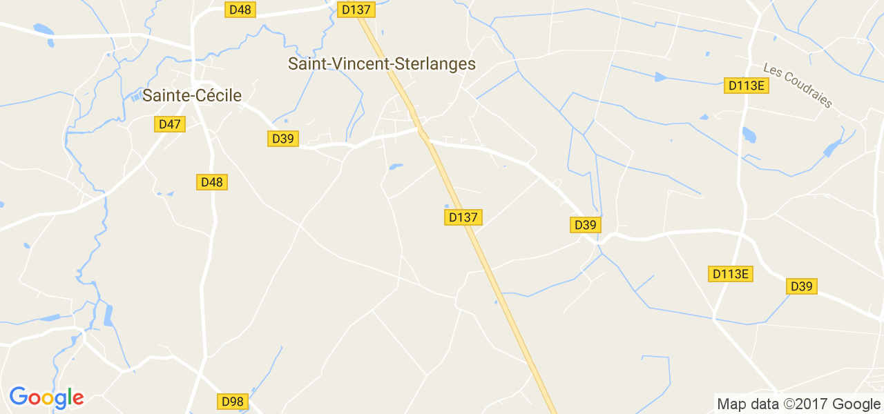 map de la ville de Saint-Vincent-Sterlanges