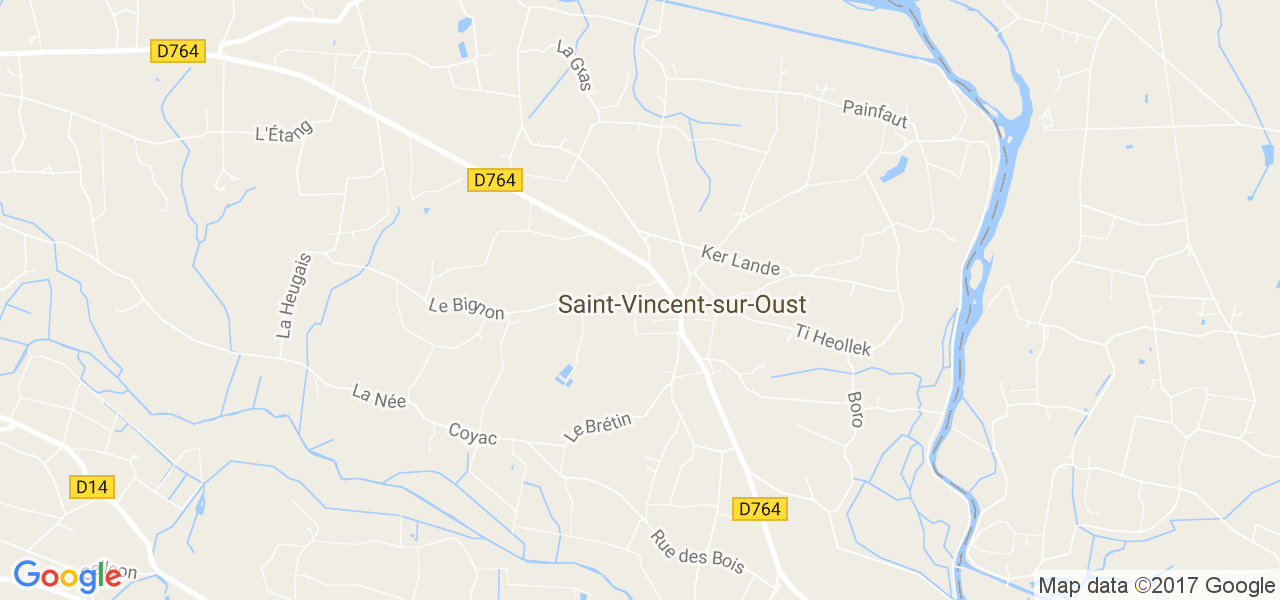 map de la ville de Saint-Vincent-sur-Oust