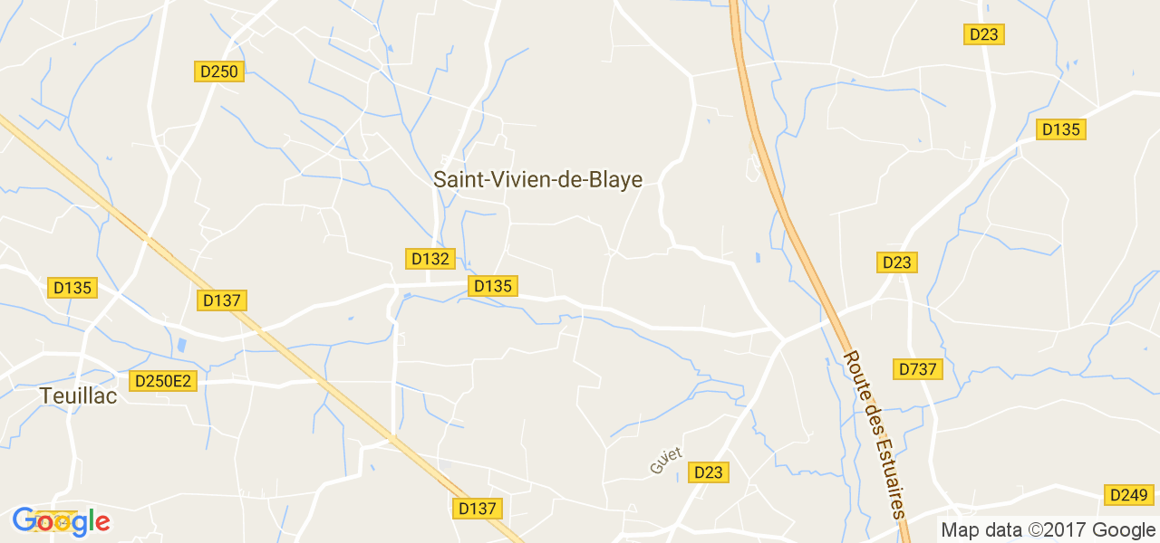 map de la ville de Saint-Vivien-de-Blaye