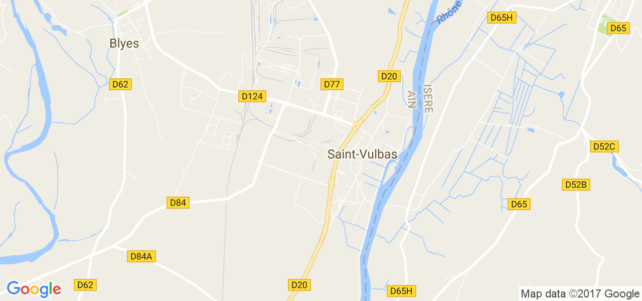 map de la ville de Saint-Vulbas