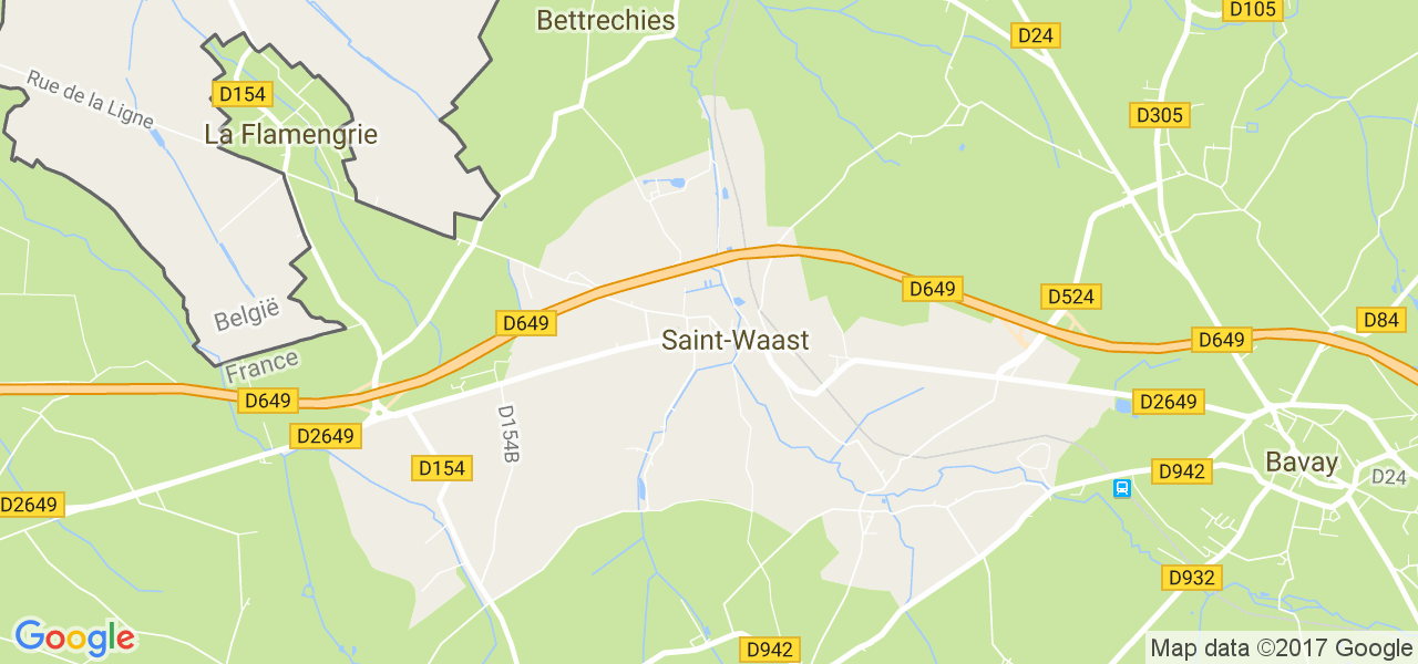 map de la ville de Saint-Waast