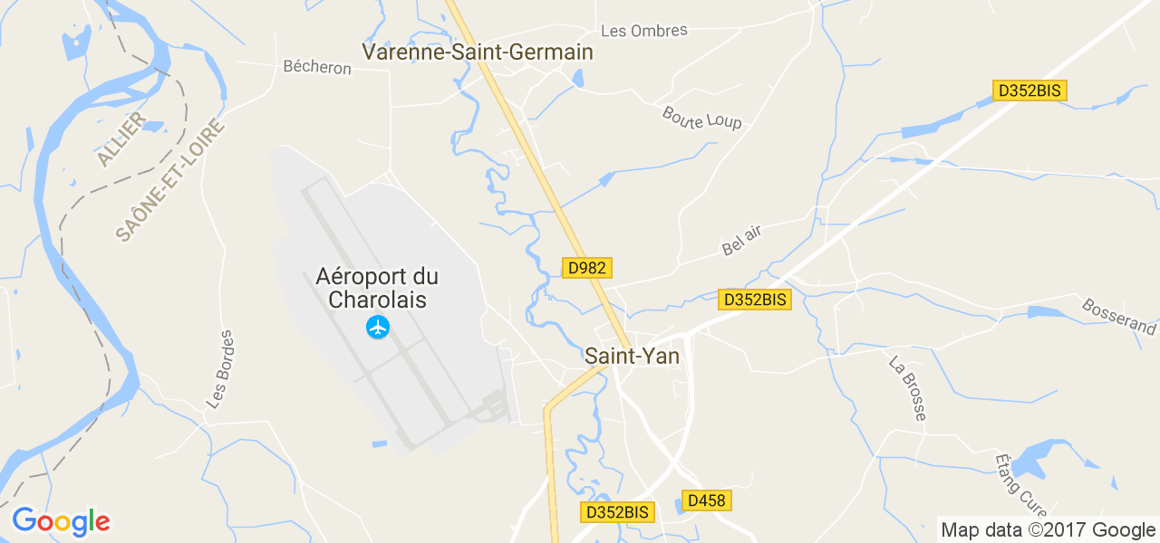 map de la ville de Saint-Yan