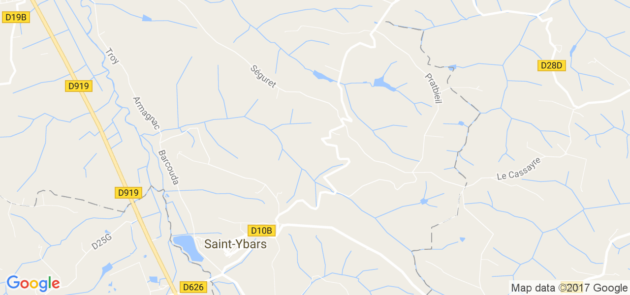 map de la ville de Saint-Ybars