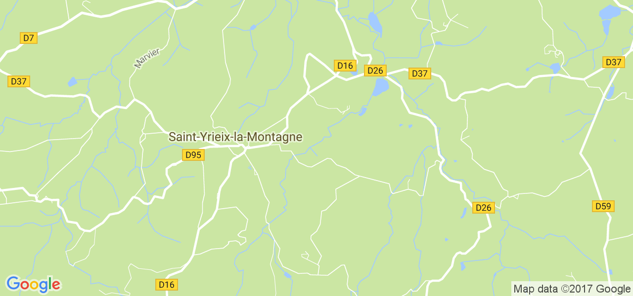 map de la ville de Saint-Yrieix-la-Montagne