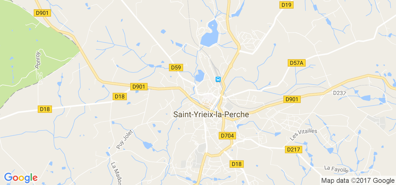 map de la ville de Saint-Yrieix-la-Perche