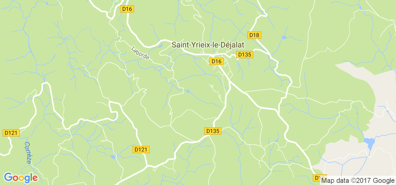 map de la ville de Saint-Yrieix-le-Déjalat