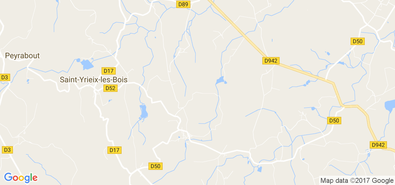 map de la ville de Saint-Yrieix-les-Bois