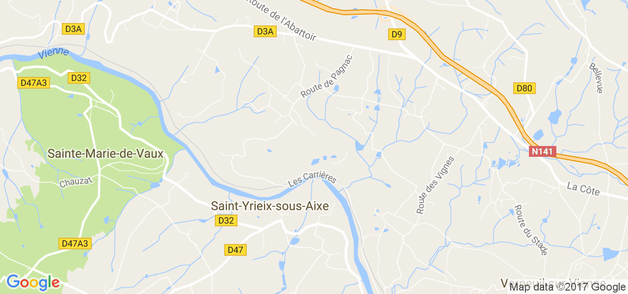 map de la ville de Saint-Yrieix-sous-Aixe