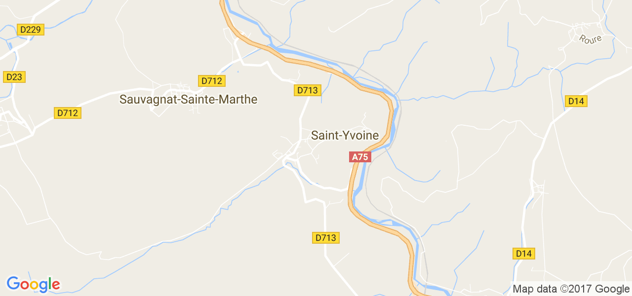 map de la ville de Saint-Yvoine