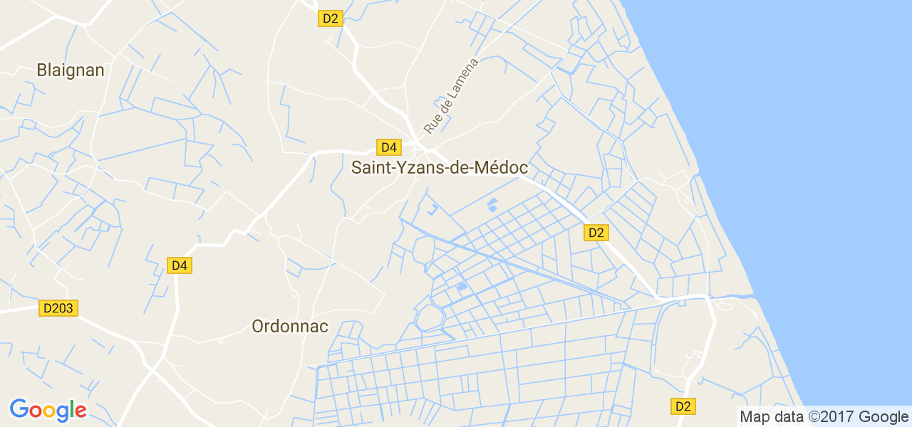 map de la ville de Saint-Yzans-de-Médoc