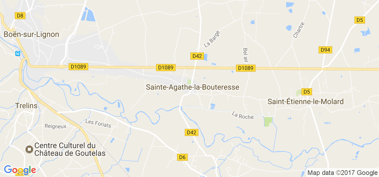 map de la ville de Sainte-Agathe-la-Bouteresse