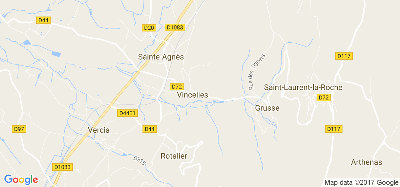 map de la ville de Sainte-Agnès