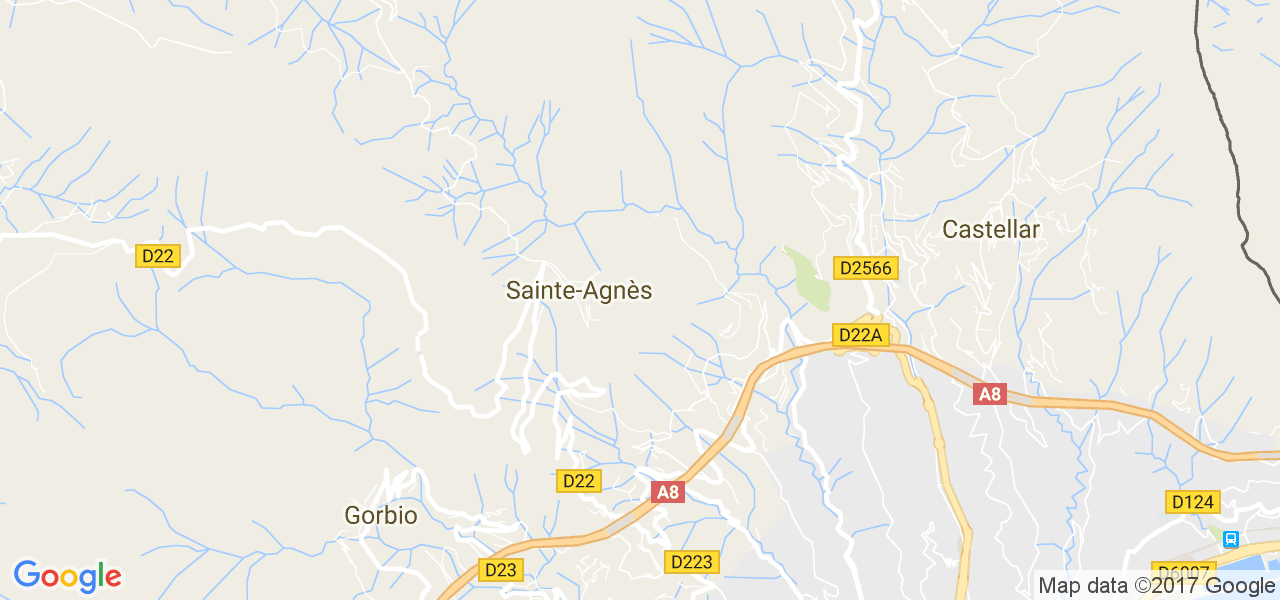 map de la ville de Sainte-Agnès