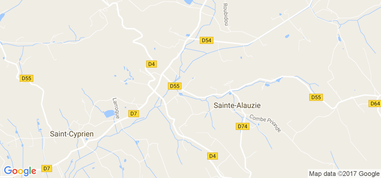 map de la ville de Sainte-Alauzie