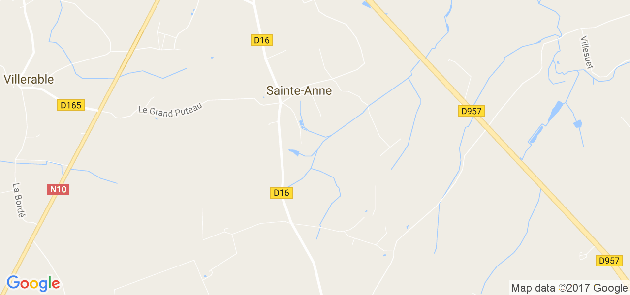 map de la ville de Sainte-Anne