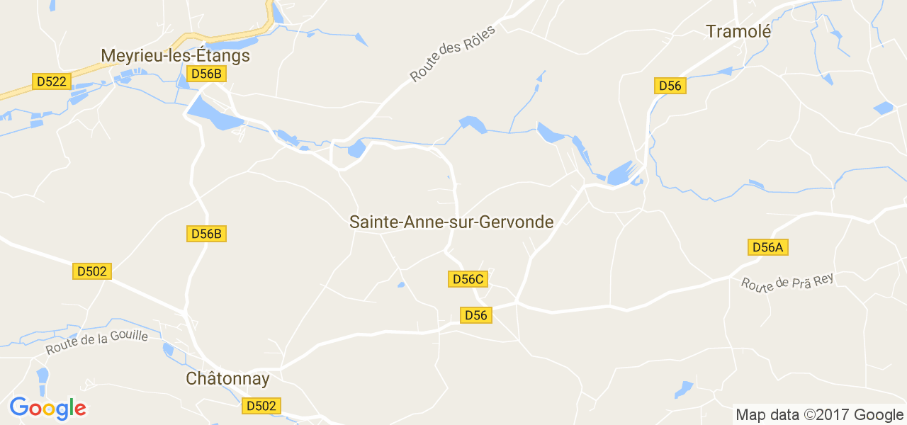 map de la ville de Sainte-Anne-sur-Gervonde