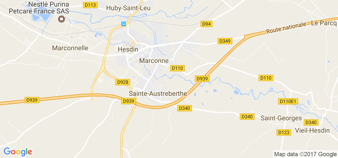 map de la ville de Sainte-Austreberthe