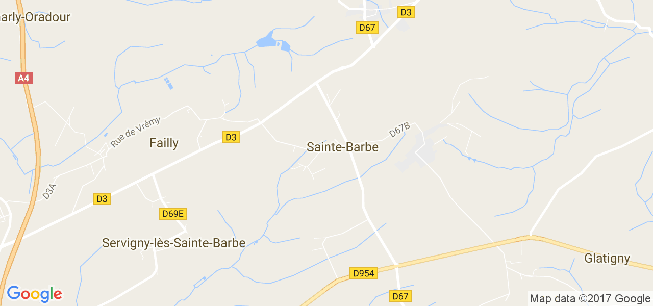 map de la ville de Sainte-Barbe