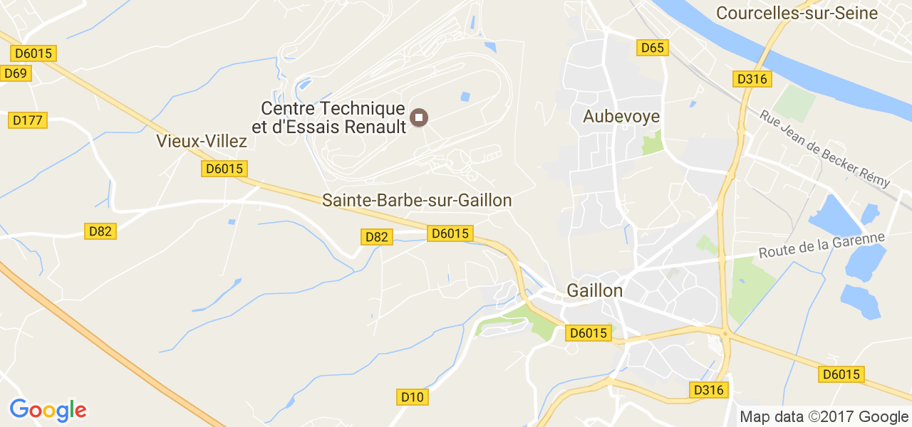 map de la ville de Sainte-Barbe-sur-Gaillon