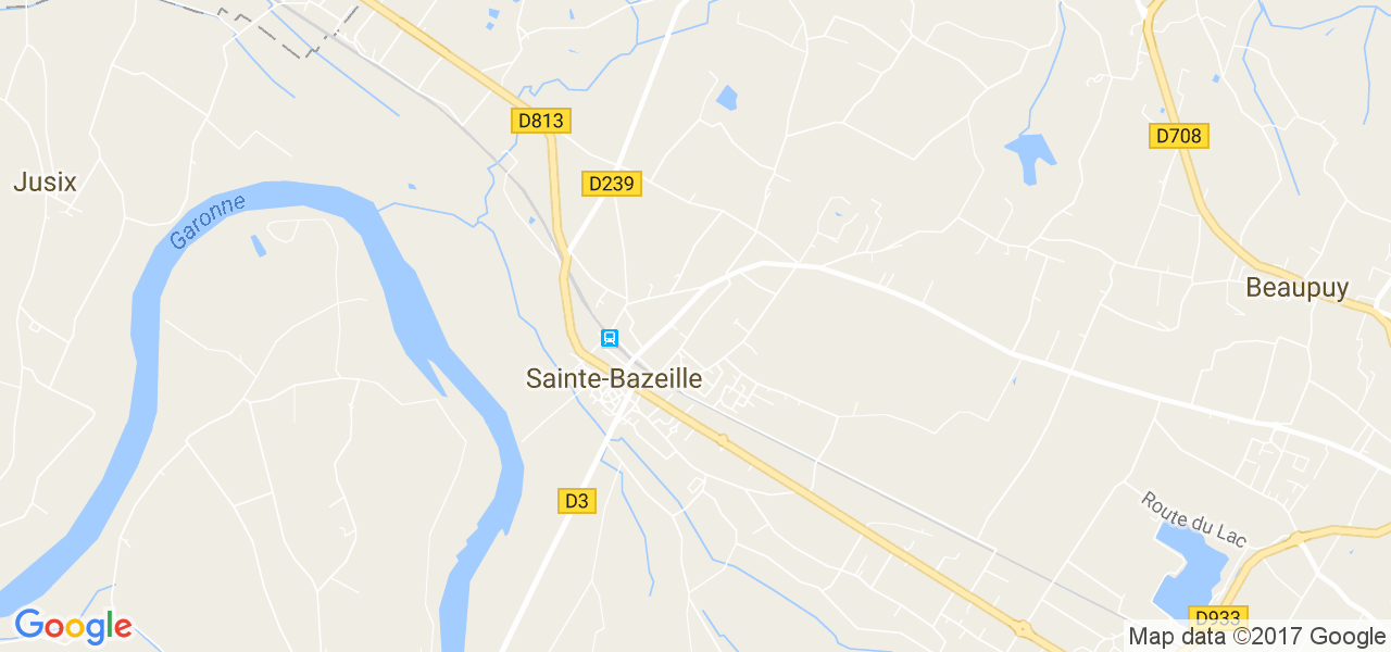 map de la ville de Sainte-Bazeille