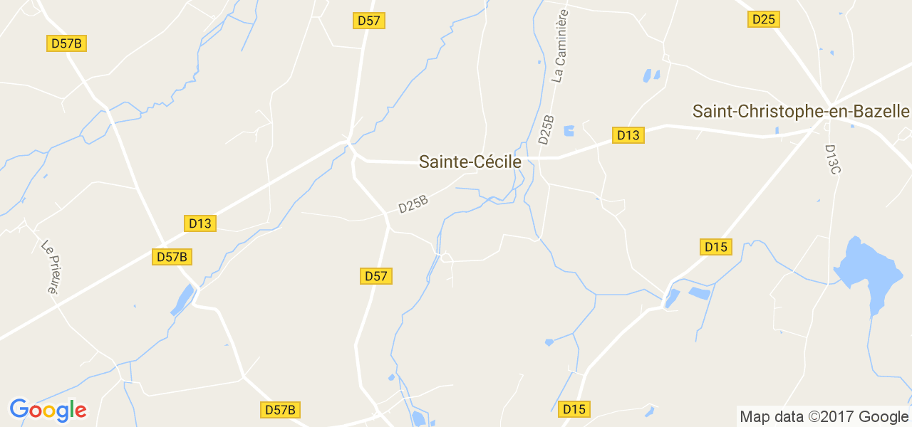 map de la ville de Sainte-Cécile