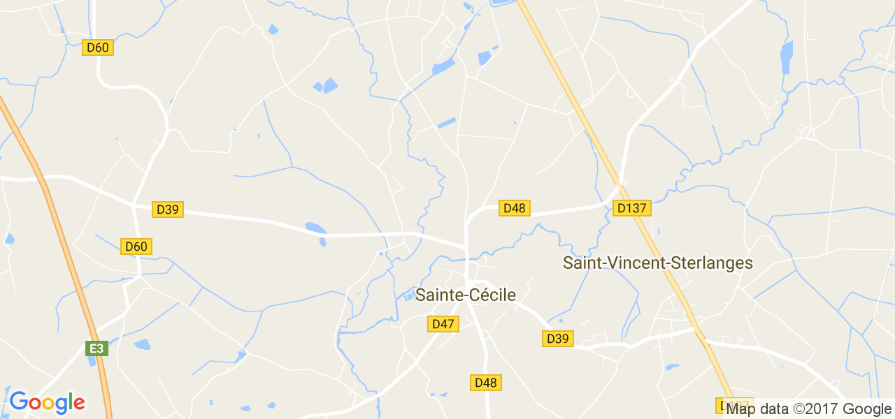 map de la ville de Sainte-Cécile