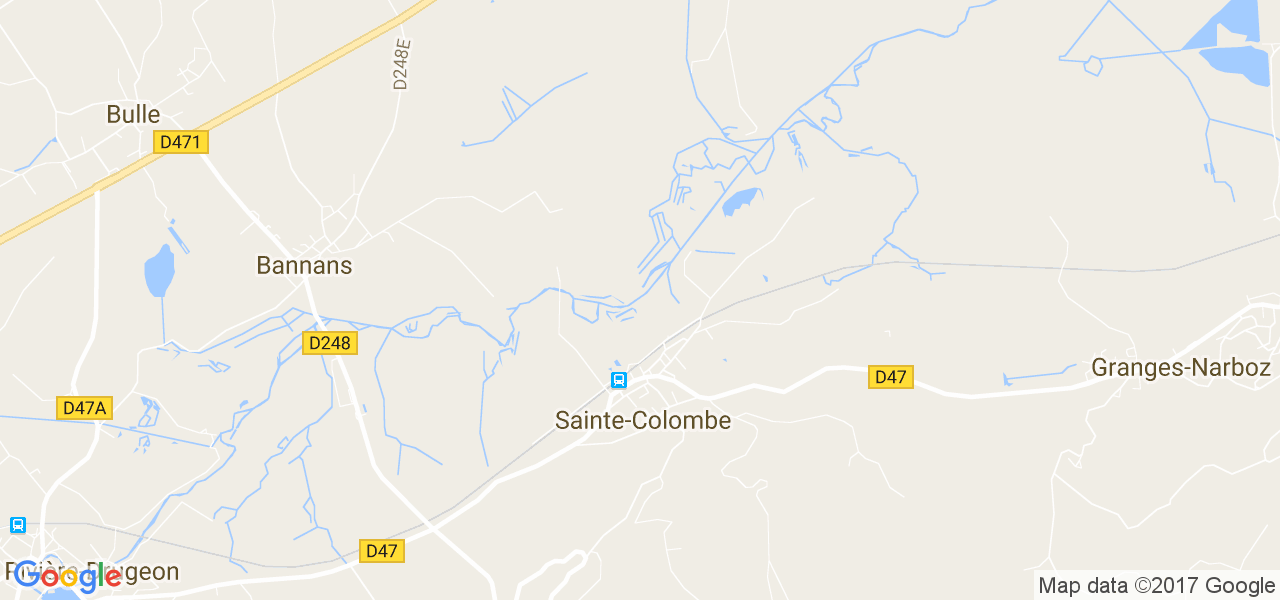 map de la ville de Sainte-Colombe