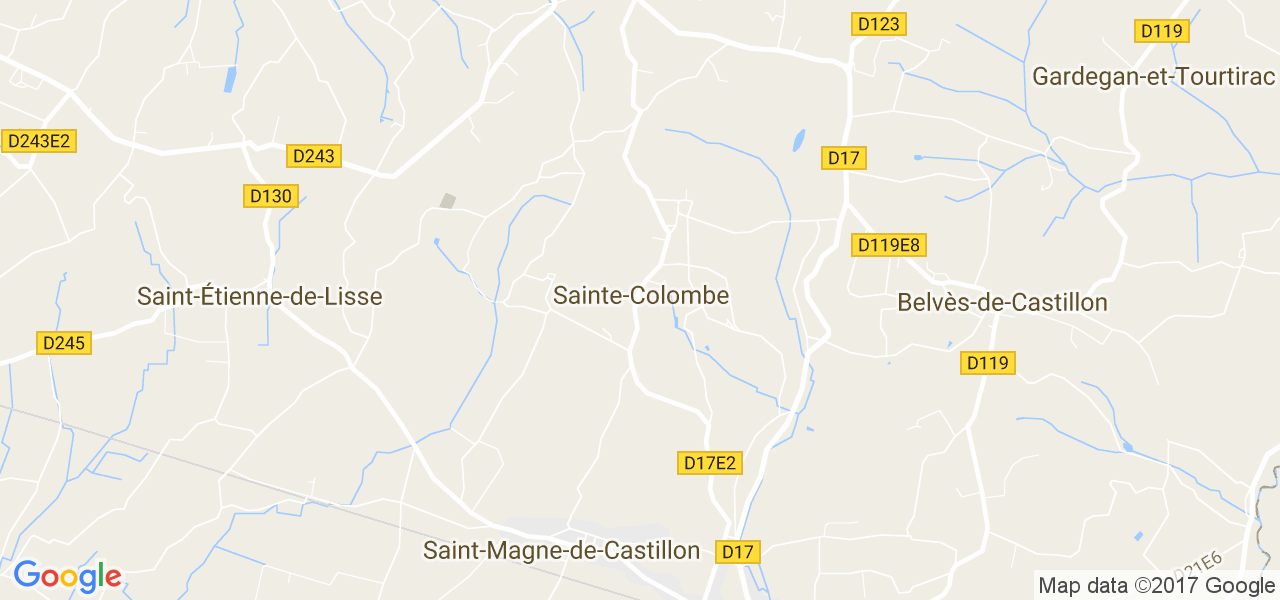 map de la ville de Sainte-Colombe