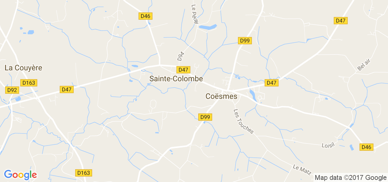 map de la ville de Sainte-Colombe