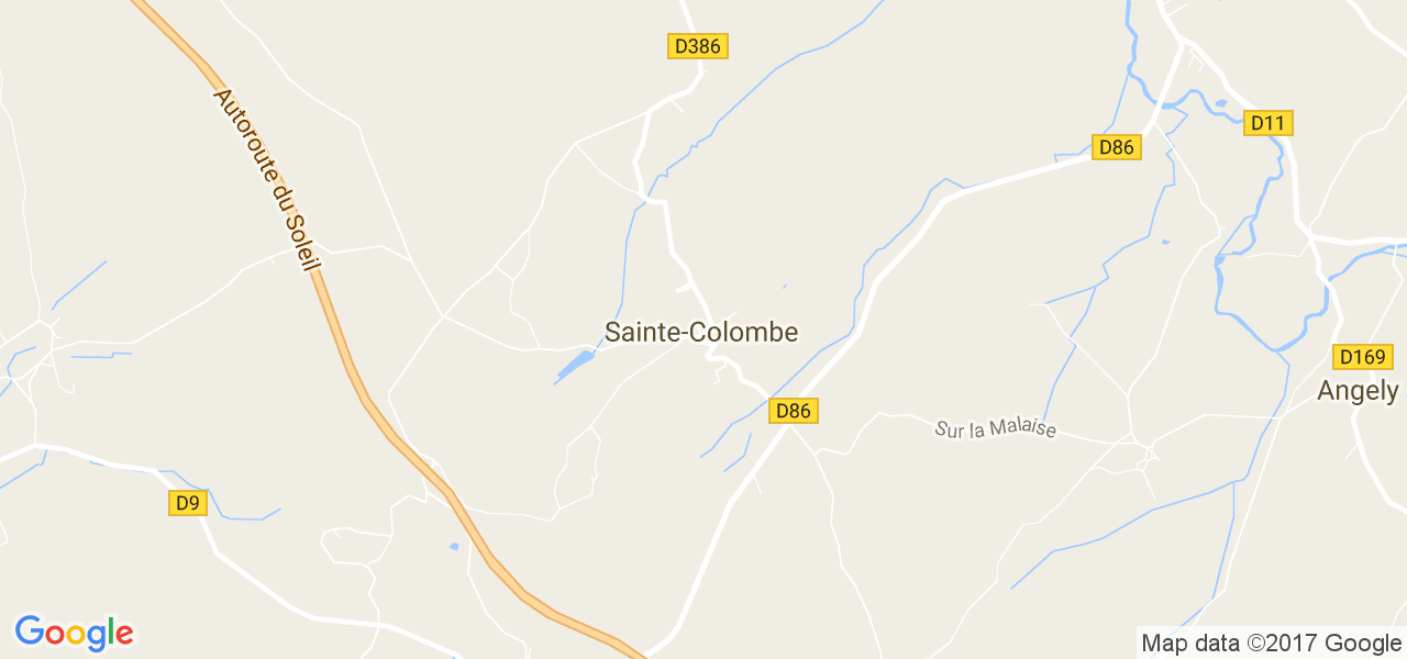 map de la ville de Sainte-Colombe