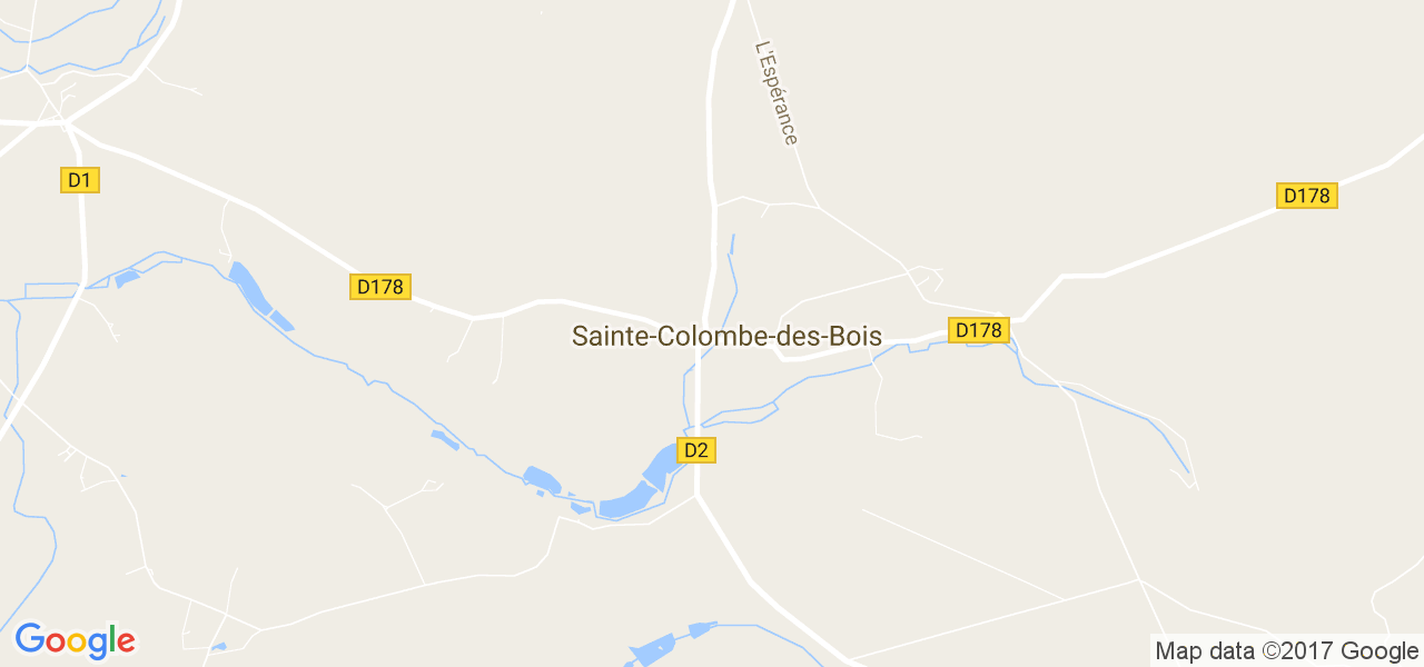 map de la ville de Sainte-Colombe-des-Bois