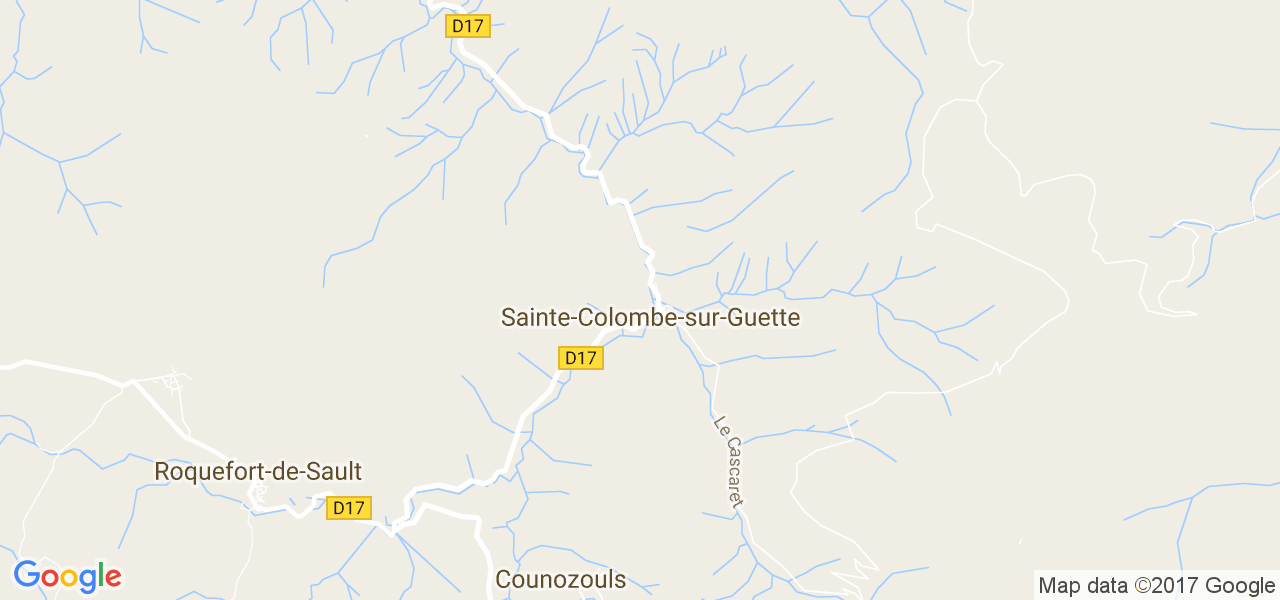 map de la ville de Sainte-Colombe-sur-Guette