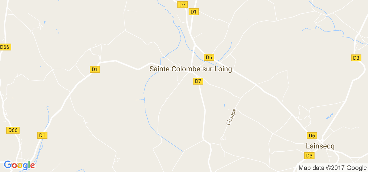 map de la ville de Sainte-Colombe-sur-Loing