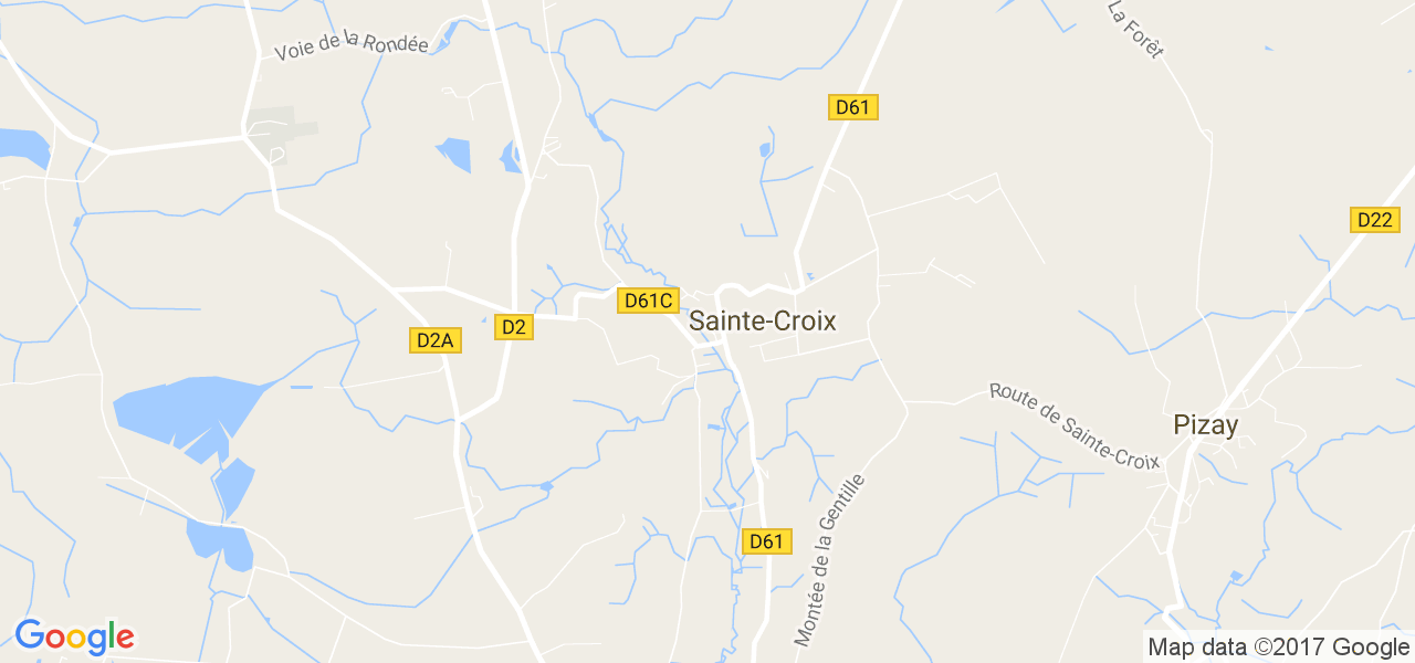 map de la ville de Sainte-Croix